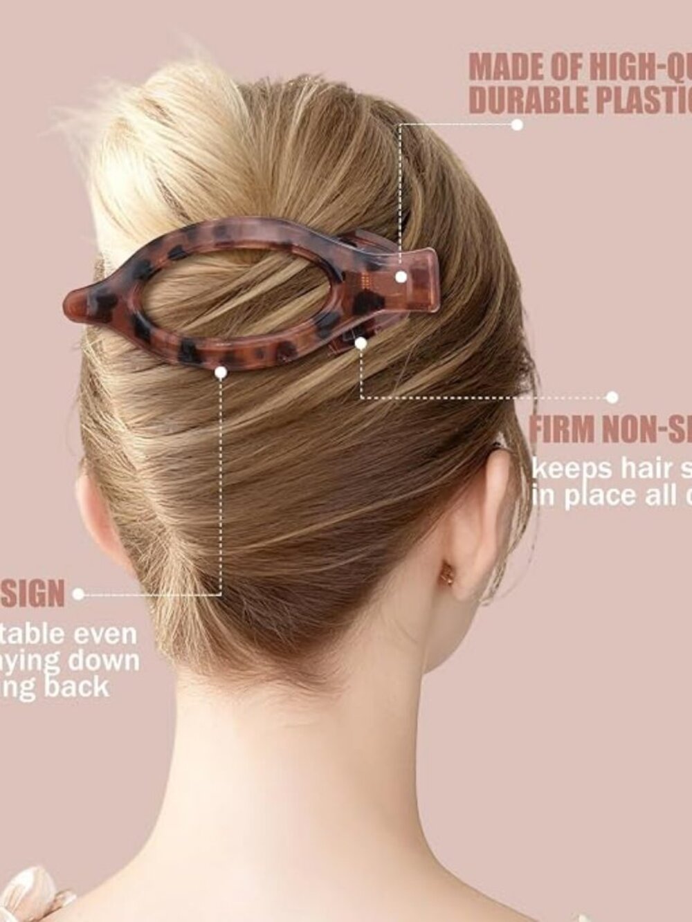 Flat Hair Clips for Women - 6 PCS French Flat Claw Clips Medium Hair Clips for G